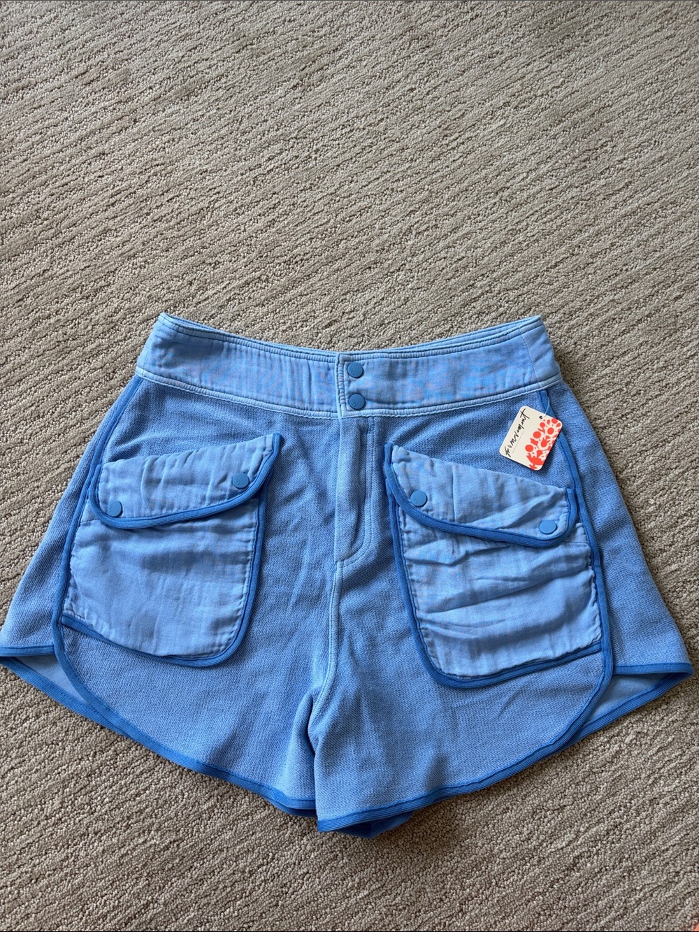 FP Movement by Free People Light Blue Knit Pocket Athletic Shorts